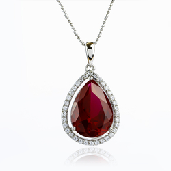 Red Ruby Silver Pendant