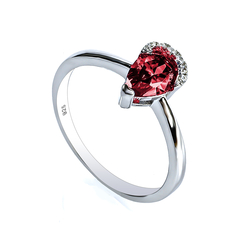 925 Sterling Silver Ruby Ring Solitaire