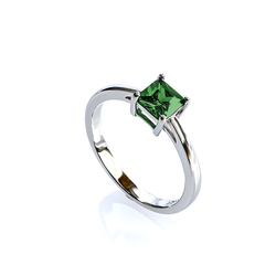 Petite Solitaire Emerald Engagement Ring