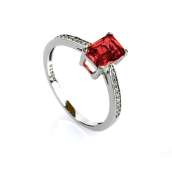 Petite Micropavé Rubi Halo Engagement Ring