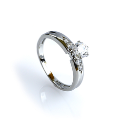 Beautiful Ring With Small Simulated Diamond Stones