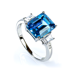 Swiss Blue Topaz Sterling Silver Ring