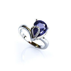 Tanzanite Ring Pear Cut Stone Ring