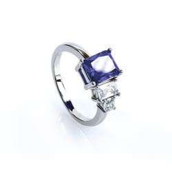 Three Stone Tanzanite Ring