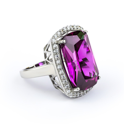 Big Alexandrite Sterling Silver Ring