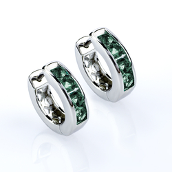 Alexandrite Silver Hoops