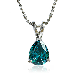 Pear Cut Solitaire Alexandrite Sterling Silver Pendant