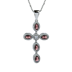 Sterling Silver Cross With Alexandrite Changing Color Stone