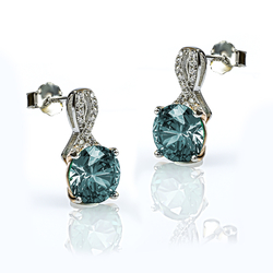 Silver Brilliant Cut Alexandrite Set Earrings Pendant