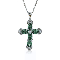 Beautiful Sterling Silver Cross With Alexandrite