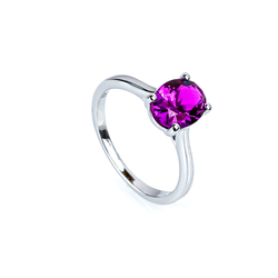 Sterling Silver Prong Set 8mm x 6 mm Alexandrite Ring