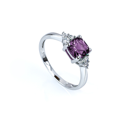 Sterling Silver Prong Set Amethyst Ring