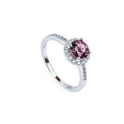 Sterling Silver with Color Changing Purple 6 mm Alexandrite Ring