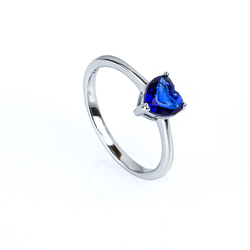 Heart Cut Blue Sapphire Ring