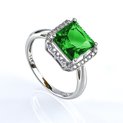 Emerald Stone Silver Ring