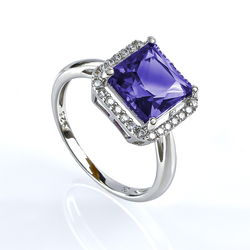 Tanzanite Stone Silver Ring