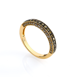 0.71 CTW 14K Yellow Gold Chocolate and White Diamonds Ring