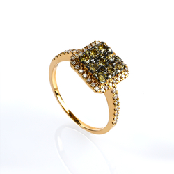 0.88 CTW 14K Yellow Gold Chocolate and White Diamonds Ring