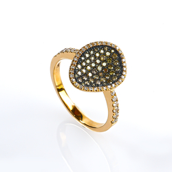 0.60 CTW 14K Yellow Gold Chocolate and White Diamonds Ring