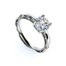 7 mm Simulated Diamond Solitaire Silver Ring