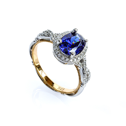 Tanzanite 7 mm x 5 mm .925 Sterling Silver Ring