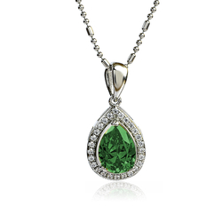 Green Emerald Sterling Silver Set Earrings and Pendant