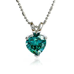 Heart Solitaire Alexandrite Sterling Silver Pendant