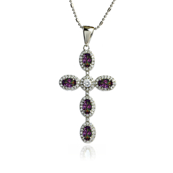 Sterling Silver Cross With Mystic Topaz