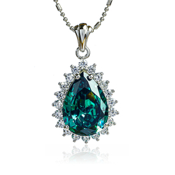 Pear-Cut Silver Pendant with Alexandrite