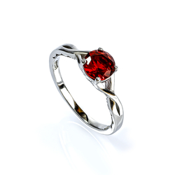 Ruby Sterling Silver 925 Solitaire Ring