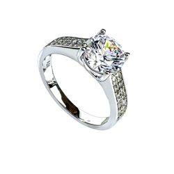 9 mm Bridal  Engagement Silver Ring