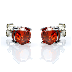 Fire Opal Stud Earrings