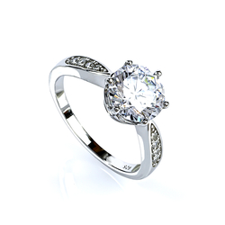 9 mm Bridal Engagement Silver Ring