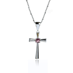 Alexandrite Cross Silver Pendant