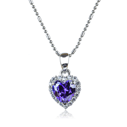 Heart Sterling Silver Pendant With Tanzanite