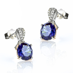 Silver Brilliant Cut Tanzanite Set Earrings Pendant