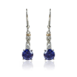 Silver Blue Brilliant Cut Tanzanite Set Earrings Pendant