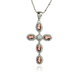 Sterling Silver Cross With Alexandrite Stone