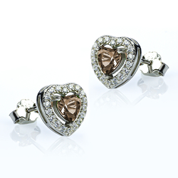 Heart Shape Cut Zultanite Halo Silver Earrings