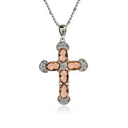 Beautiful Sterling Silver Cross With Zultanite