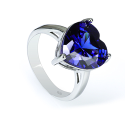 Heart Cut Blue Zultanite Ring