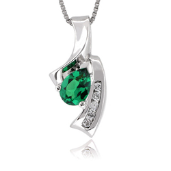 Silver Emerald Pendant