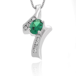 Silver Emerald Pendant