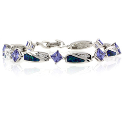 Australian Opal with Tanzanite Bracelet