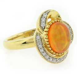 Quality Fire Jelly Opal Ring