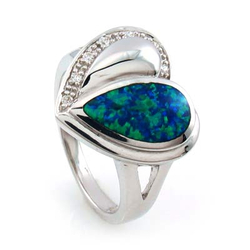 Heart Australian Opal Ring