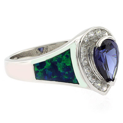 Fashion Opal and Tanzanite Ring