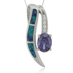 Majestic Tanzanite and Opal Pendant