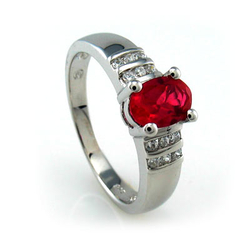 Sterling Silver Ruby Ring