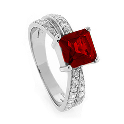 Sterling Silver Ruby Ring